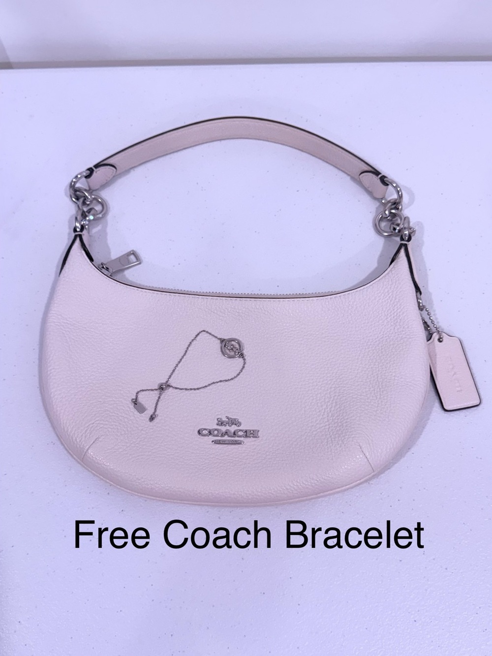 Coach Crescent Shoulder Bag in Light Beige